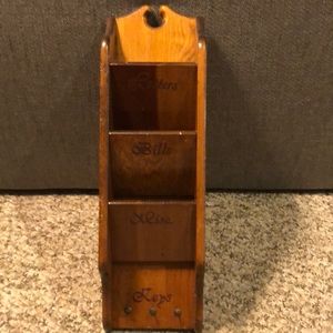 Vintage handmade in Putney Vermont basketville wood letters, bills, keys holder